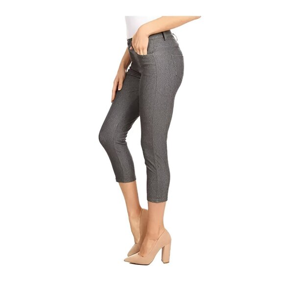 J McLaughlin Gray Crop Ankle Ponte Knit Stretch Dress Leggings Skinny Pants M 8 - Picture 1 of 7